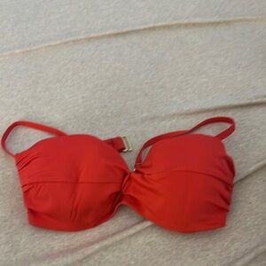 Red Strapless Bikini Top